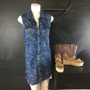 True Religion acid wash denim dress